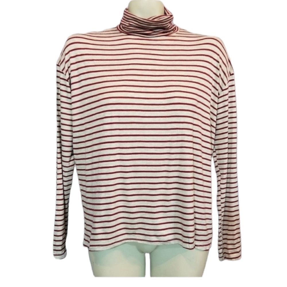 PST Red‎ & White Stripe Turtleneck Size Small